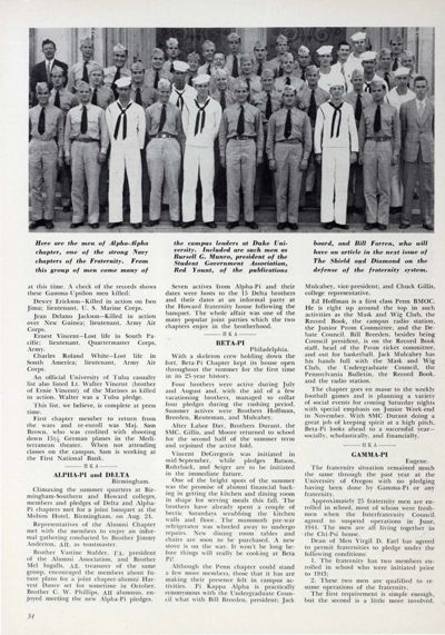 Here Are The Men Of Alpha Alpha Photograph, October 1945